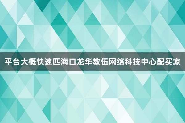 平台大概快速匹海口龙华教伍网络科技中心配买家